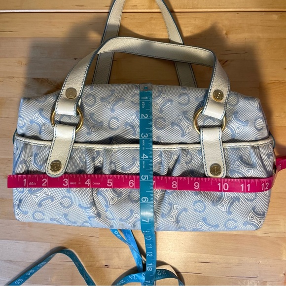 Celine Macadam Pattern Shoulder Bag  Vintage Blue CY 00/44 - Picture 13 of 16